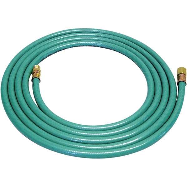 Dynabrade - 8mm ID x 12.7" OD 12' Long Multipurpose Air Hose - Male/Female Ends, 90 Working psi, Green - Exact Tool & Supply