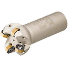 Iscar - 1-1/4" Cut Diam, 0.49" Max Depth of Cut, 1-1/4" Shank Diam, 9.84" OAL, Indexable Square Shoulder Helical End Mill - T490 LN.. 1306 Inserts, Cylindrical Shank, 90° Lead Angle, Through Coolant, Series Helitang - Exact Tool & Supply