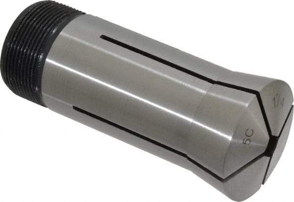 Interstate - 1/4 Inch 5C Square Collet - 3.28" Overall Length, 1.041-24 Internal Thread Size, Steel, 0.0032 Inch TIR - Exact Tool & Supply
