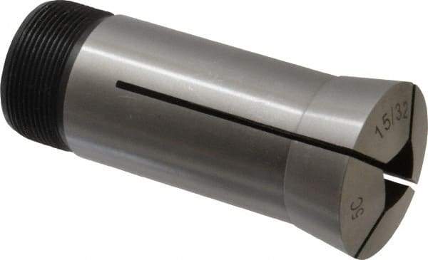 Interstate - 15/32 Inch 5C Square Collet - 3.28" Overall Length, 1.041-24 Internal Thread Size, Steel, 0.0039 Inch TIR - Exact Tool & Supply