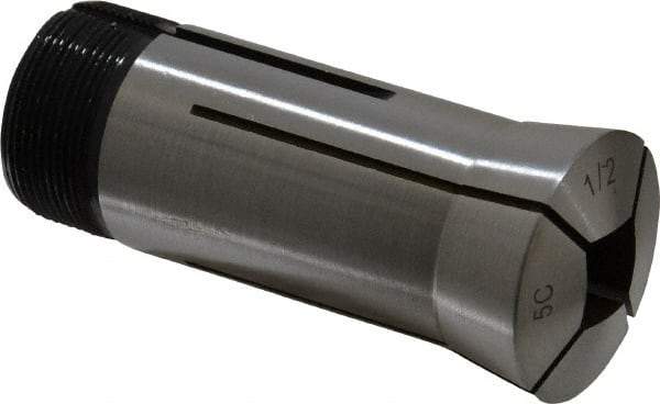 Interstate - 1/2 Inch 5C Square Collet - 3.28" Overall Length, 1.041-24 Internal Thread Size, Steel, 0.0039 Inch TIR - Exact Tool & Supply