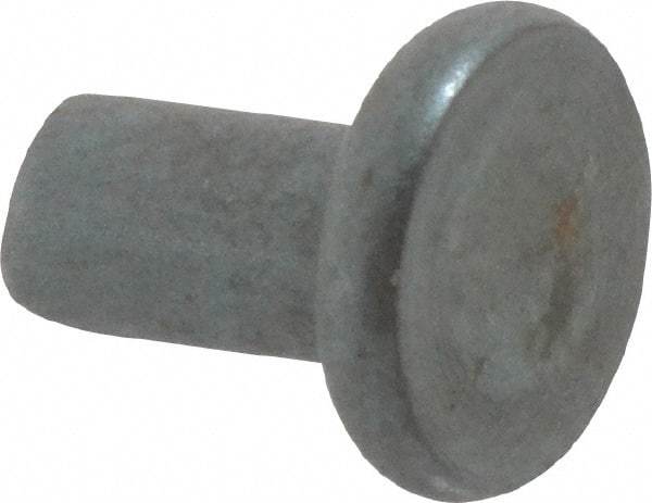 RivetKing - 0.15" Body Diam, Flat Steel Tinners Solid Rivet - 0.291" Length Under Head - Exact Tool & Supply
