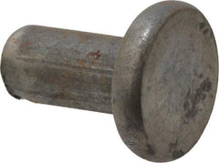 RivetKing - 0.227" Body Diam, Flat Steel Tinners Solid Rivet - 0.448" Length Under Head - Exact Tool & Supply