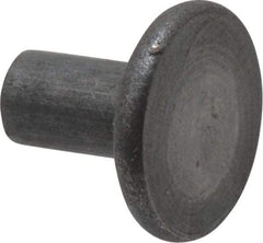 RivetKing - 0.091" Body Diam, Flat Steel Tinners Solid Rivet - 0.166" Length Under Head - Exact Tool & Supply