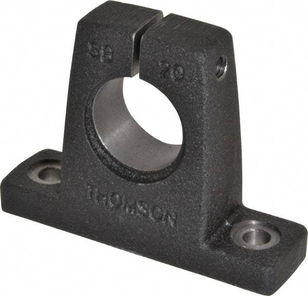 Thomson Industries - 1-1/4" Diam, Malleable Iron Alloy Shaft Support - Plain Shafting - Exact Tool & Supply