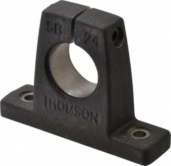 Thomson Industries - 1-1/2" Diam, Malleable Iron Alloy Shaft Support - Plain Shafting - Exact Tool & Supply