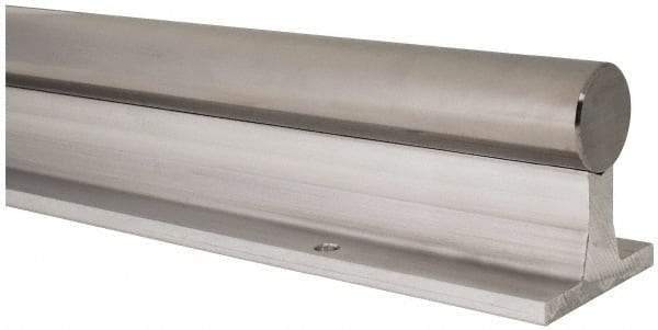 Thomson Industries - 1-1/2" Shaft Diam, 3" Base Width, Steel Shaft, Aluminum Rail, Round Shaft Assemblies - 24" Long, 0.69" Neck Width - Exact Tool & Supply