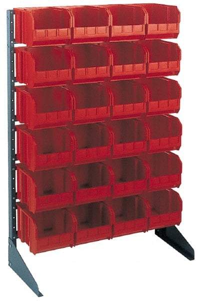Quantum Storage - 250 Lb Capacity, 15" Deep x 36" Wide x 53" High, Steel Pick Rack - 1 Side, 24 Yellow Polyethylene/Polypropylene Bins - Exact Tool & Supply