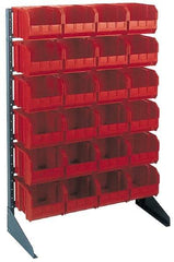 Quantum Storage - 250 Lb Capacity, 15" Deep x 36" Wide x 53" High, Steel Pick Rack - 1 Side, 24 Yellow Polyethylene/Polypropylene Bins - Exact Tool & Supply