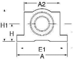 Thomson Industries - 25mm Inside Diam, 6,700 Lbs. Dynamic Capacity, Open Single Pillow Block Linear Bearing - 51mm Overall Height x 78" Overall Width, 40mm Btw Mount Hole Centers - Exact Tool & Supply