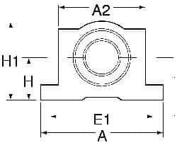 Thomson Industries - 20mm Inside Diam, 8,000 Lbs. Dynamic Capacity, Closed Twin Pillow Block Linear Bearing - 50mm Overall Height x 60mm Overall Width - Exact Tool & Supply