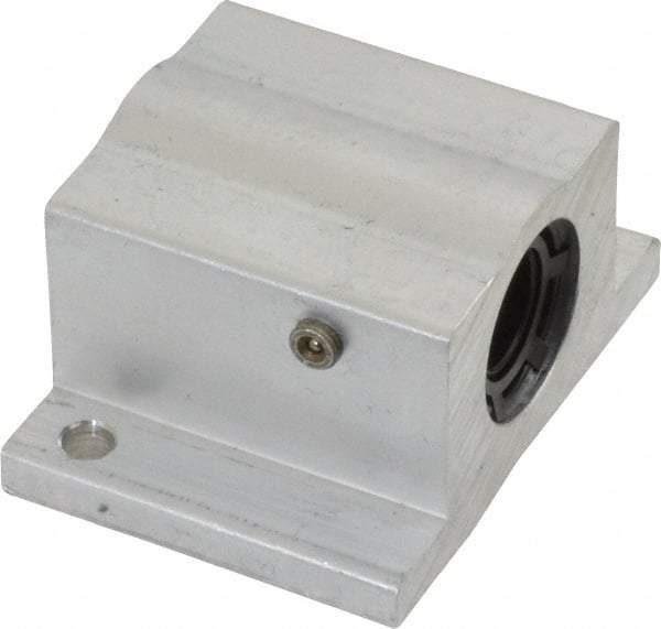 Thomson Industries - 3/8" Inside Diam, 100/200 Lbs. Dynamic Capacity, Closed Single Pillow Block Linear Bearing - 0.94" Overall Height x 1-3/4" Overall Width - Exact Tool & Supply