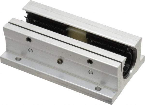 Thomson Industries - 1/2" Inside Diam, 180/360 Lbs. Dynamic Capacity, Open Twin Pillow Block Linear Bearing - 1.13" Overall Height x 2" Overall Width - Exact Tool & Supply