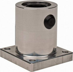 Thomson Industries - 1-1/4" Inside Diam, 255/510 Lbs. Dynamic Capacity, Single Flanged Pillow Block Linear Bearing - 1.63" Overall Width - Exact Tool & Supply