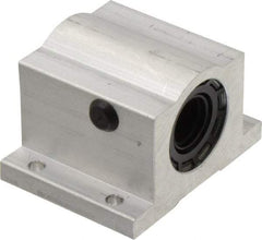 Thomson Industries - 5/8" Inside Diam, 620/1240 Lbs. Dynamic Capacity, Closed Single Pillow Block Linear Bearing - 1.63" Overall Height x 2-1/2" Overall Width - Exact Tool & Supply