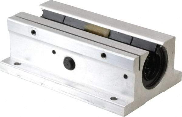 Thomson Industries - 3/4" Inside Diam, 1130/2260 Lbs. Dynamic Capacity, Open Twin Pillow Block Linear Bearing - 1.56" Overall Height x 2-3/4" Overall Width - Exact Tool & Supply