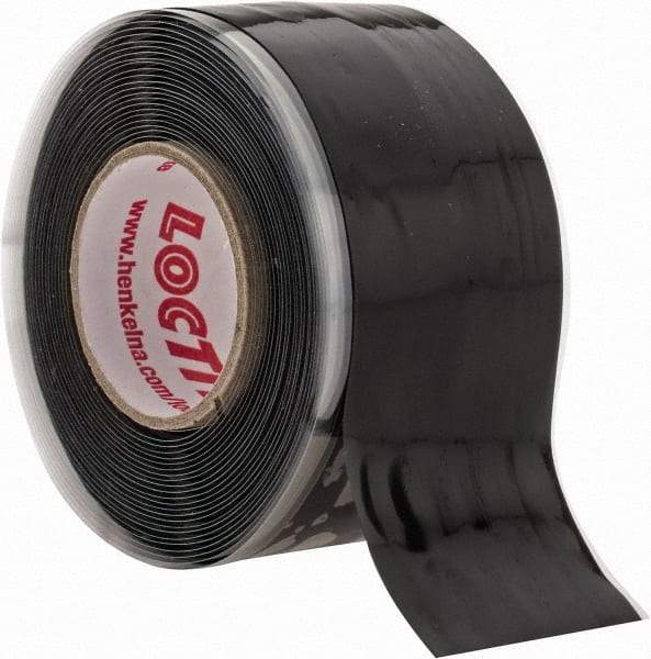 Loctite - 1" x 10', Black Silicone Electrical Tape - 0.5 mil Thick, 400 V/mil Dielectric Strength - Exact Tool & Supply