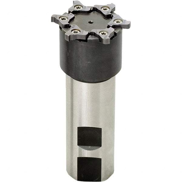 Iscar - Shank Connection, 1.575" Cutter Diam, 4 Tooth Indexable Slotting Cutter - 1" Shank Diam, TRIB Toolholder, TRI Insert, Right Hand Cutting Direction - Exact Tool & Supply