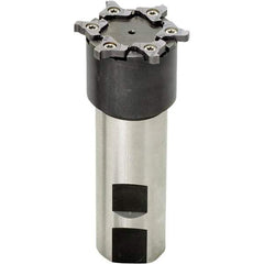 Iscar - Shank Connection, 1.575" Cutter Diam, 4 Tooth Indexable Slotting Cutter - 1" Shank Diam, TRIB Toolholder, TRI Insert, Right Hand Cutting Direction - Exact Tool & Supply