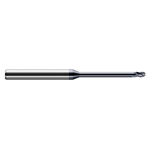 1/16″ Dia. × 1/8″ Shank × 3/32″ DOC × 3″ OAL, Carbide AlTiN, Stub , 3 Flute, Ballnose End Mill - Exact Tool & Supply