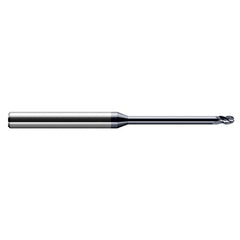 ‎0.02″ Dia. × 1/8″ Shank × 0.03″ DOC × 2-1/2″ OAL, Carbide AlTiN, Stub , 3 Flute, Ballnose End Mill - Exact Tool & Supply