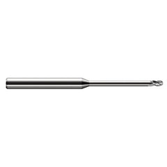 3/32″ Dia. × 1/8″ Shank × 0.139″ DOC × 4″ OAL, Carbide Uncoated, Stub , 3 Flute, Ballnose End Mill - Exact Tool & Supply
