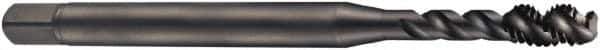DORMER - M10x1.50 Metric Coarse 3 Flute 6H Bottoming Spiral Flute Tap - Cobalt, Oxide Finish, 100mm OAL, Right Hand Flute, Right Hand Thread, Series EX016H - Exact Tool & Supply