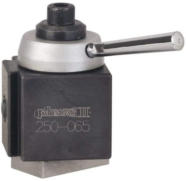 Phase II - 5 to 8 Inch Lathe Swing, Piston Type Quick Change Tool Post - Series 250, 5/8 to 1-1/8 Inch Centerline Height Range, 1-1/2 Inch Overall Height - Exact Tool & Supply