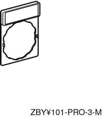 Square D - Rectangular, Legend Plate - Off-On - Black and Red Background, White Letters, 30mm Wide x 40mm High - Exact Tool & Supply