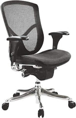 ALERA - 18-3/8 to 23" High Mid Back Chair - 28" Wide x 29-1/8" Deep, Breathable-A-Grade Black Mesh Seat, Black - Exact Tool & Supply