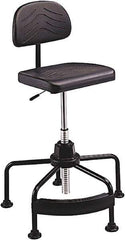 Safco - 17 to 35" High Industrial Chair - 25" Wide x 24" Deep, Polyurethane Seat, Black - Exact Tool & Supply