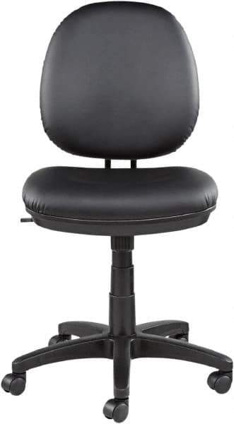 ALERA - 18-3/4 to 23-1/2" High Task Chair - 19" Wide x 25-3/4" Deep, Leather Seat, Black - Exact Tool & Supply