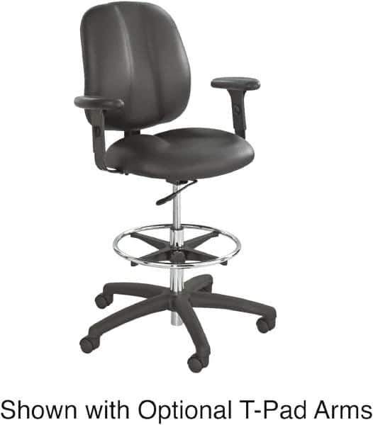 Safco - 22 to 32" High Extended Height Chair - 26" Wide x 27" Deep, Vinyl Seat, Black - Exact Tool & Supply