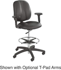 Safco - 22 to 32" High Extended Height Chair - 26" Wide x 27" Deep, Vinyl Seat, Black - Exact Tool & Supply