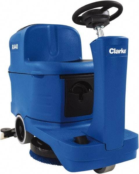 Clarke - 20" Cleaning Width, Battery Powered Floor Scrubber - 0.6 hp, 155 RPM, 39" Water Lift, 18.5 Gal Tank Capacity - Exact Tool & Supply