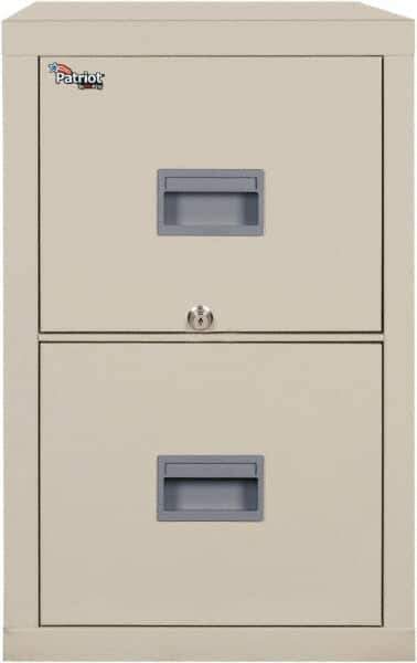 FireKing - 17-3/4" Wide x 27-3/4" High x 25" Deep, 2 Drawer Vertical File - Steel, Parchment - Exact Tool & Supply