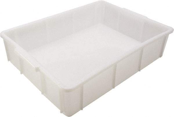 Dynalon Labware - White Polyethylene Tote Container - Stacking, 16.3" Long x 12.2" Wide x 3.8" High - Exact Tool & Supply