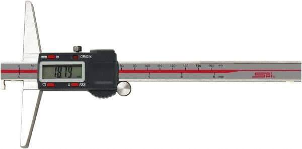 SPI - 0" to 8" Electronic Depth Gage - 0.0015" Accuracy, 0.0005" Resolution, 4" Base Length - Exact Tool & Supply
