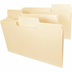 SMEAD - 14-5/8 x 9-1/2", Legal, Manila, File Folders with Top Tab - 14 Point Stock, Assorted Tab Cut Location - Exact Tool & Supply