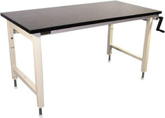 Proline - 72 Wide x 30" Deep x 42" High, Chem-Guard Workbench - Adjustable Height Legs, Beige - Exact Tool & Supply