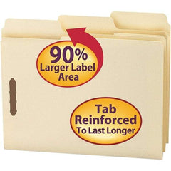 SMEAD - 11-5/8 x 9-15/16", Letter Size, Manila, File Folders with Top Tab - 11 Point Stock, Assorted Tab Cut Location - Exact Tool & Supply