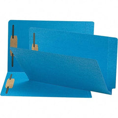 SMEAD - 15-1/4 x 9-1/2", Legal, Blue, File Folders with End Tab - 11 Point Stock, Straight Tab Cut Location - Exact Tool & Supply