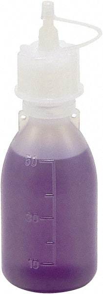 Dynalon Labware - 50 mL Dispensing Bottle - Polyethylene, Translucent, 4.2" High x 1-1/2" Diam, 15mm Cap - Exact Tool & Supply