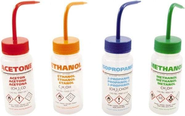 Dynalon Labware - 250 mL Safety Wash Bottle - Polyethylene, Translucent, 5.7" High x 2.4" Diam, 50mm Cap - Exact Tool & Supply