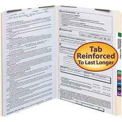 SMEAD - 14-5/8 x 9-1/2", Legal, Manila, File Folders with Top Tab - 11 Point Stock, Straight Tab Cut Location - Exact Tool & Supply