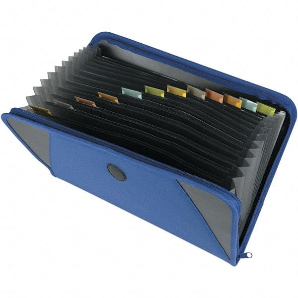SMEAD - 13-3/4 x 10-21/32", Letter Size, Blue, Expansion Folders - Assorted Tab Cut Location - Exact Tool & Supply