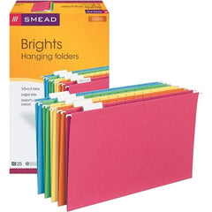 SMEAD - 14-5/8 x 9-1/2", Legal, Assorted Colors, Hanging File Folder - 11 Point Stock, 1/5 Tab Cut Location - Exact Tool & Supply