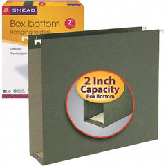 SMEAD - 12-1/4 x 9-1/2", Letter Size, Standard Green, Hanging File Folders with Box Bottom - 11 Point Stock - Exact Tool & Supply