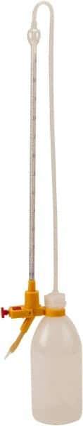 Dynalon Labware - 5 ml Borosilicate Glass Burette, Polyethylene Bottle Titrating Burette - 4-39/64" Diam x 18-57/64" High - Exact Tool & Supply
