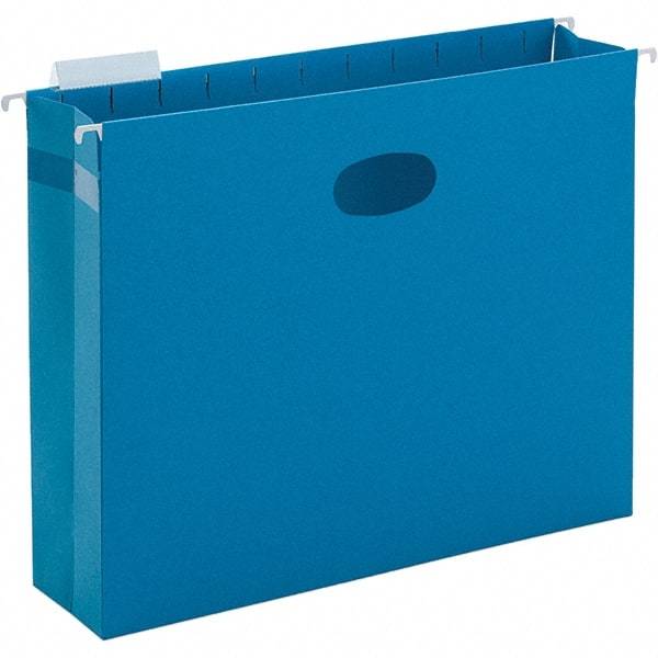 SMEAD - 12-1/4 x 9-1/2", Letter Size, Sky Blue, Hanging File Folder - 11 Point Stock, 1/5 Tab Cut Location - Exact Tool & Supply
